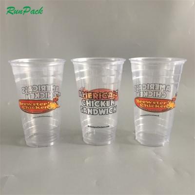 China DOUBLE WALL 10oz 18oz 20oz Customized Wholesale Disposable Clear Beverage Bubble Tea Plastic Pet Cup Container With Flat Lid for sale