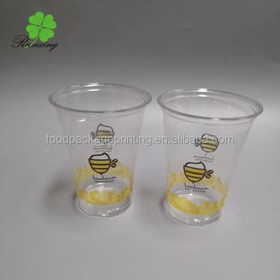 China Disposable Transparent Disposable Custom Logo Clearly Printed 12, 16, 20, 24oz PP PET Plastic Cup With Lid for sale