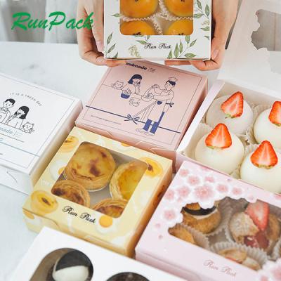 China Disposable Food Grade Coating Disposable Cake Box Sushi Western Style Paper Box for sale