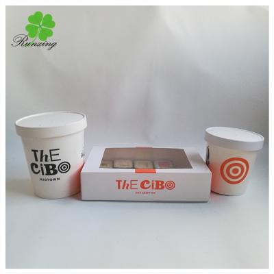 China Disposable Eco-friendly Biodegradable Custom Printed Disposable Take Out Hot Soup Bowls, Kraft Paper Soup Cup With Paper Lid for sale