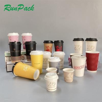 China Hot Drinks Cup Disposable Takeaway Paper Coffee Cup With Lid 2.5oz 3oz 4oz 5oz 6oz 7oz 8oz 12oz 16oz 22oz for sale