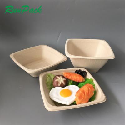 China 100% Biodegradable Eco-friendly Disposable Round Square Bagasse Food Container Soup Lunch Sugar Cane Bowl With Plastic Lid for sale