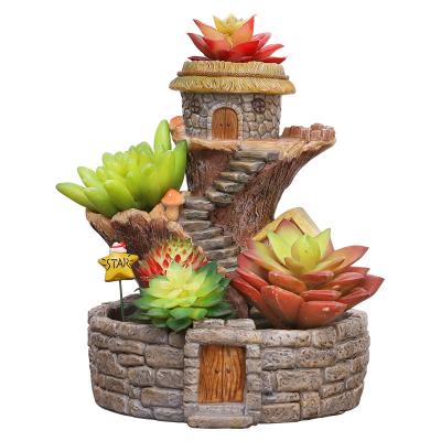 China Large Flower Pots Plant Resin Garden Fairy Garden Decoration Modern Creative Succulent Pot Desktop Decorative Flower Pot for sale