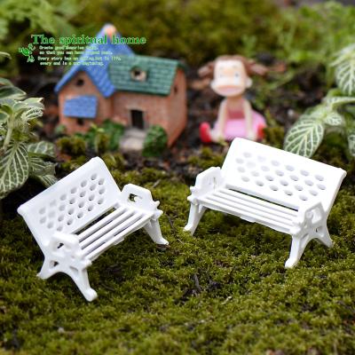 China White China Bench Park Chair Foam Microlandscape Potted Succulent Ornaments Plastic Beach Chair Opens Garden Home Decor Medium Small for sale