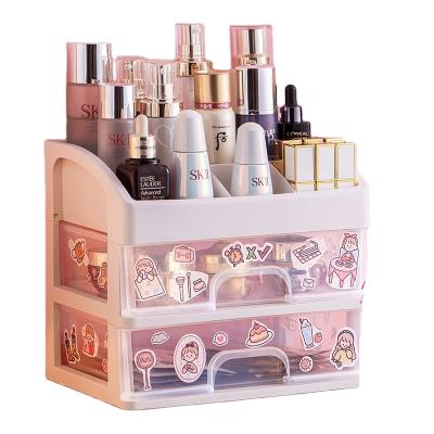 China Plastic Cosmetics Crystal Organizer Storage Box of Viable Promotional Transparent Desktop Drawers for sale