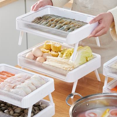 China Freshness Preservation Most Popular Multi-Layer Multifunctional Stackable Organizer Vegetable Storage Rack Freezer Storage Bins for sale