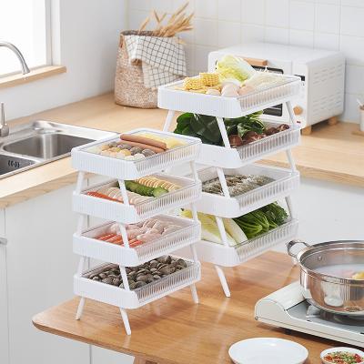 China Stackable Organizer Side Dishes Cooking Freshness Keeping Wholesale Food Storage Plates Kitchen Storage Rack for sale