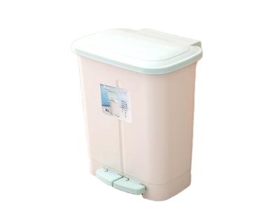 China Custom Modern Double Bin Waste Bin Waste Bin Home 40L Waste Cover Waste Plastic Stocked Plastic Trash Bin for sale