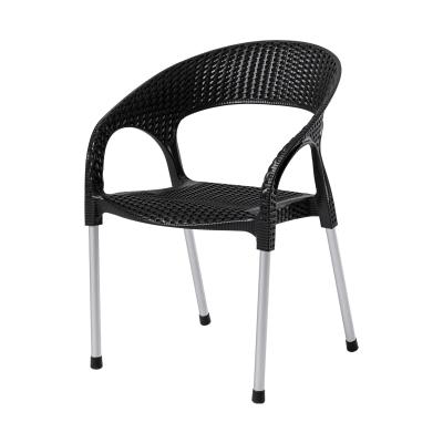 China Wholesale Price Modern Garden Metal Leg Wicker Chairs Plastic Rattan Outdoor Table and Chairs for sale