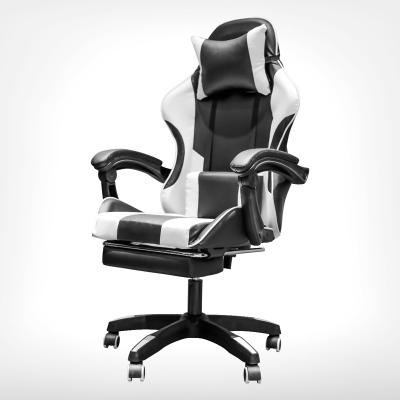 China Convertible Gaming Chair Computer Chair with Footrest and Lumbar Support Height Adjustable with 360 Degrees-Swivel Seat and Headrest for sale