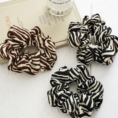 China Jiris European and American factory style custom handmade leopard grain printed hair scrunchies chiffon hair bands for girl women for sale