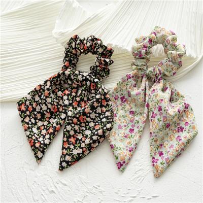 China Pretty Factory Wholesale Best Selling Floral Print Bow Ties Hair Scrunchies For Women Headbands for sale