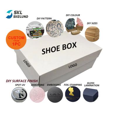 China Custom Corrugated Cardboard Recyclable Shoe Box Logo Folded Paper Carton Plain Corrugated Packaging Shoe Box Logo Corrugated Shoe Box for sale