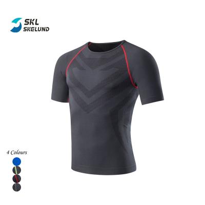 China Wholesale Anti-Wrinkle Compression Shirts Digital Printing Gym Men Workout Fitness Gym T-shirts Compression Quick Dry Shirts for sale