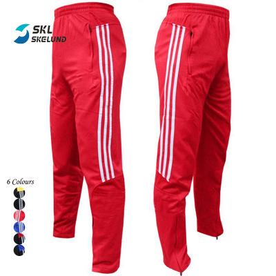 China Custom QUICK DRY Logo Men Jogger Pants Pocket With Side Stripe White Sportswear Sweat Casual Gym Stacked Joggers Trousers for sale