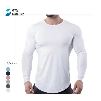 China Custom Logo Mens Fashion Round Neck Hgih Quality Long Sleeve T Shirts Custom Logo T-Shirts QUICK DRY Sporty Cotton T-Shirts for sale