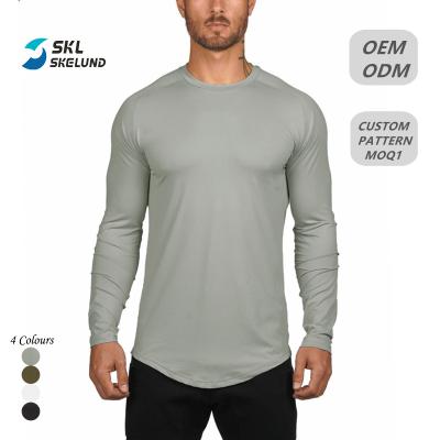 China Wholesale Men's T-shirt Custom Printing Anti-Wrinkle Men's Long Sleeve Crewneck Slim Fit White T-Shirt 100% Cotton T-Shirt For men 2021 for sale