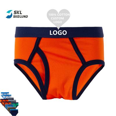 China Color Fade Proof Custom Logo Kids Underwear Boys Briefs For Kids Boy Solid Color for sale