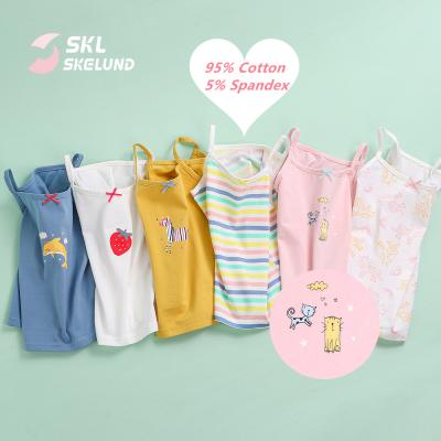 China Custom Girls Underwear Cute Kids Girls Pattern Underwear Camisole Kids Bra And Camisole School Girls Inner Underwear For Kids SKL-H764 for sale