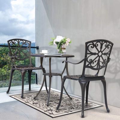 China 2022 Modern 3-Piece Cast Aluminum Garden Furniture Set Outdoor Patio Luxurious Waterproof Dirt Resistant And Easy To Clean for sale