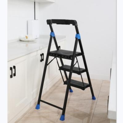 China High Quality Telescopic Foldable Step Ladder 3 Step Household Factory Ladders Steel Ladder With Shelf for sale