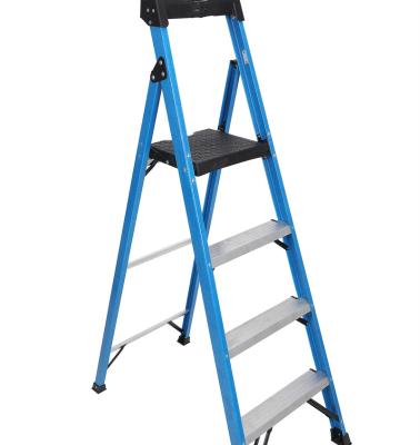 China Folding Ladders 4 Step Stools Iron 225lbs Wide Capacity Slim Design Aluminum Step Ladder Safety Pedal Ladder for sale