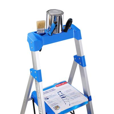 China Folding Ladders Transform Safety Household 4 Step Light Steel Folding Tripod Library Easy Used Aluminum Ladder for sale