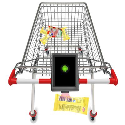 China Bimi Supermarkt winkelwagentje met ingebouwde 1D / 2D scanner en 7 inch display Te koop