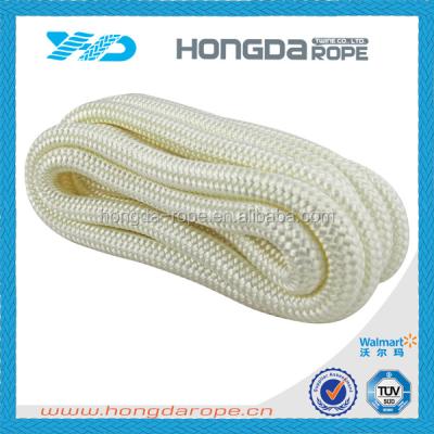 China Tent Rope 1/2 Inch Double Braided Nylon Rope White Safe Line for sale