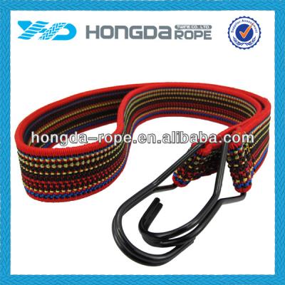 China Elastic Tieing Rope Luggage Strap Hook Rubber Flat Rope for sale