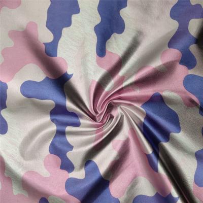 China Design Anti-static Gold Foil Camouflage Pongee 300T Waterproof Fabric 100%Polyester Woven Fabric For Clothing for sale