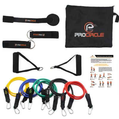 China Home\Gym\Sports Performance Exercise Portable Stackable 5 Bands With Door Anchor Carry Bag for sale