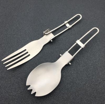 China Titanium Defense Camping Folding Spork Handle And Spoon To Increase Outdoor Eco-Friendly Teaspoon for sale