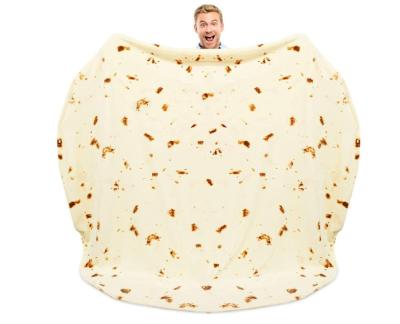 China Anti-Static Double Sided Flour Tortilla Throw Blanket Novelty Giant Tortilla Blanket For Your Family Burritos Blanket for sale