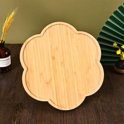 China Eco-Friendly Eco-Friendly Flower Bamboo Wooden Wholesale Shape Tray Wooden Serving Trays for sale