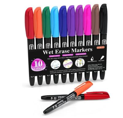 China Wet Defense Markers Art 10 Colors Fine Tip Stain Free Erase Markers for sale