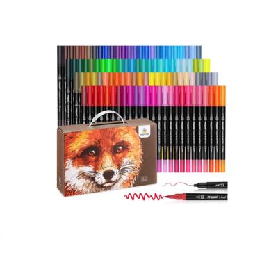 China Defense 100 Colors Fine Point Colored Double Brush Pens for sale