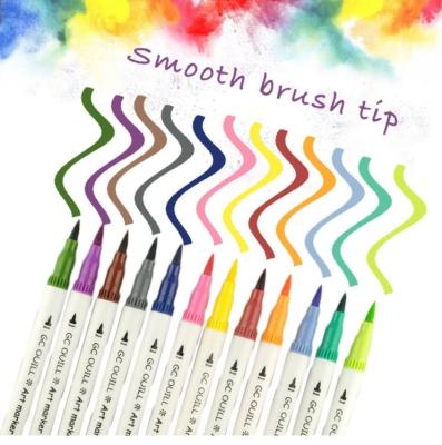 China Defense 100 Tip Double Brush Pen Coloring Markers Set Flexible Brush Liner Fine Tips Watercolor Based Markers for sale