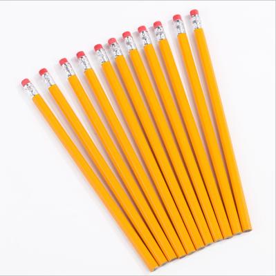 China office & Standard Customized School Pencil 7inch Wooden Hexagon Stationary Pencil With Eraser for sale