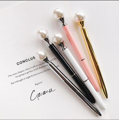 China Pen Metal Pearl Top Ballpoint Promotional Pen Personalized Company Logo Promotional Logo Pearl Pen made to order for sale