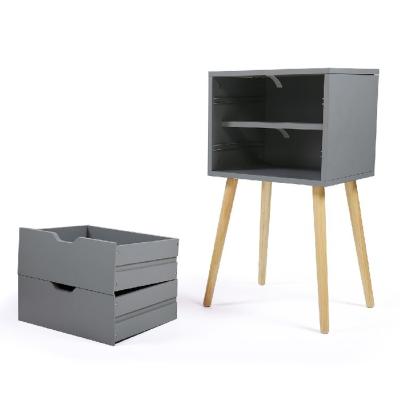 China (Size)Adjustable Side Tables For Bedroom Bedside Table Modern Design Table 2 Drawers for sale