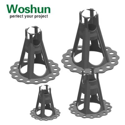 China Industry Woshun Precast Factory Price Reinforcing Plastic Rebar Spacer Chair With Base Plate For Concrete Cover for sale