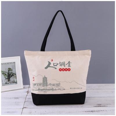 China Customized Promotional Eco-friendly Logo Plain Canvas Material Fabric Cotton Canvas Bag Tote Bag for sale