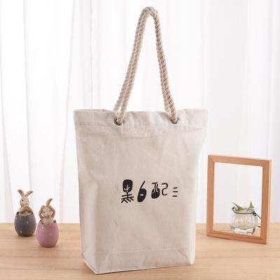 China Custom Eco-friendly Canvas Tote Bag Rope Handle,Customer Shopping Bag Cotton Canvas Tote Bag With Rope Handle for sale