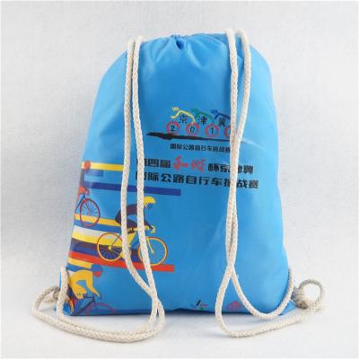 China Promotion Folding Cheap Custom Wholesale Drawstring Bag, Nylon Polyester Drawstring Backpack Bag for sale