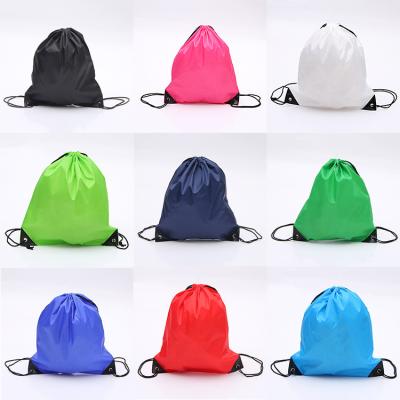 China Promotion Folding Logo Drawstring Backpack Bright Custom Events RPET Recycle Polyester Gym Shopping Bag for sale