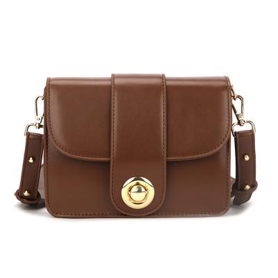 China Classic Latch Design High Quality Vintage PU Leather Square Mini Shoulder Bag Women Bag for sale