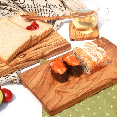 China Disposable Small Square Olive Wood Made Chopping Block Board Cutting Bread Cheese Sushui Fruit Steak Tray Board for sale