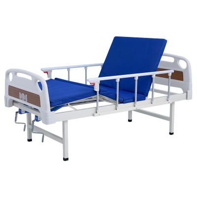 China Wholesale high quality cheap manual hospital bed manufacturer 1 single crank medical function bed patient home single nursing hospital bed for sale