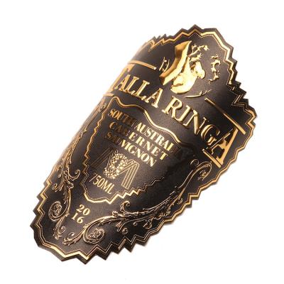 China 3D Emblem Wine Bottle Metal Logo Sticker Waterproof Custom Aluminum Badge Label Metal Nameplate for sale